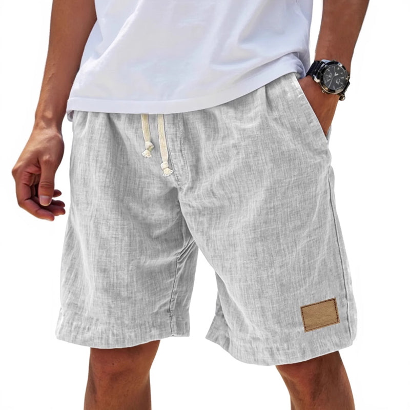 Men's Casual Cotton and Linen Beach Shorts MTA0650E1X