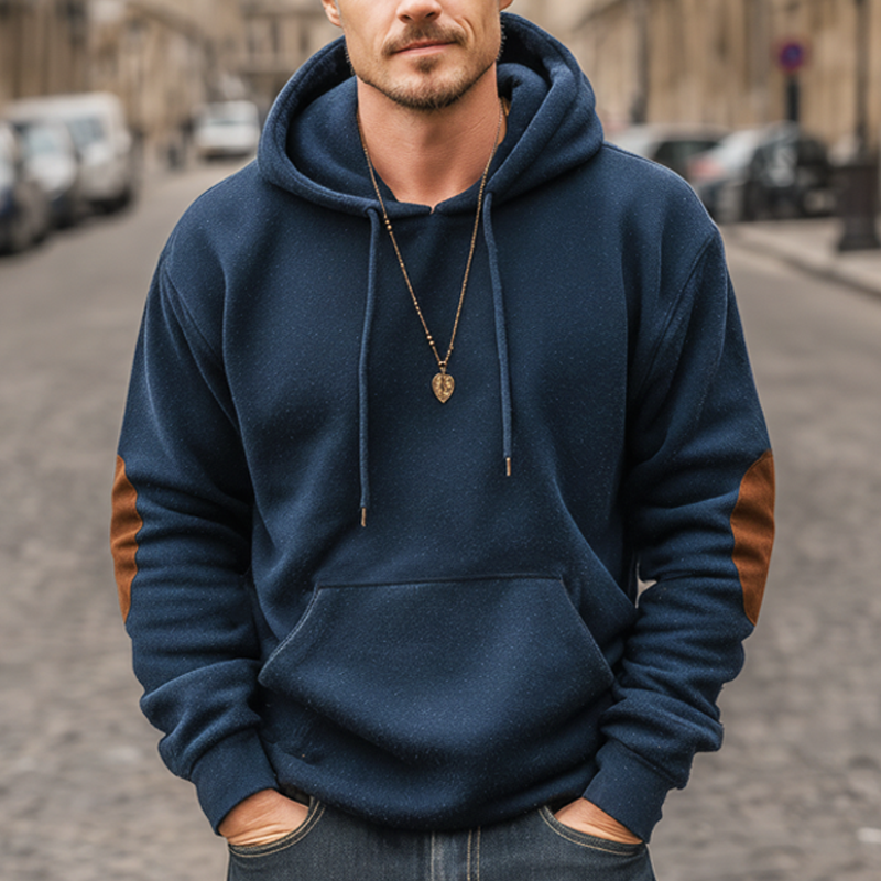 Men's Classic Thickened Loose Colorblock Hoodie MTA2095J8U
