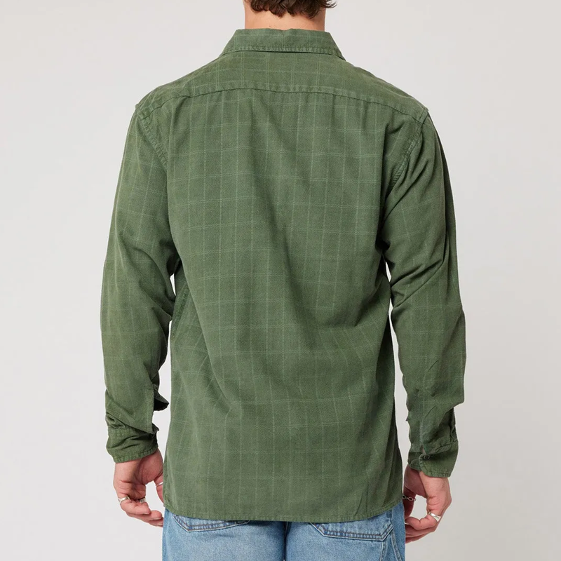 Men's Fashion Striped Cotton And Linen Long Sleeve Shirt MTA0537G5P