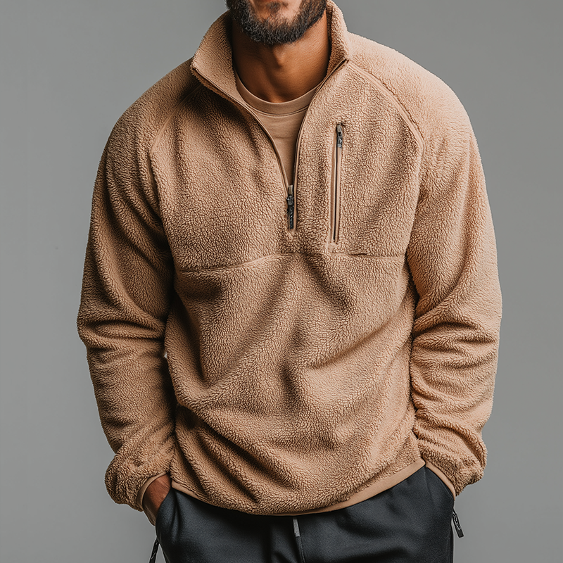 Men's Retro Casual Warm Polar Fleece Zipper Sweatshirt MTA1592I3TO