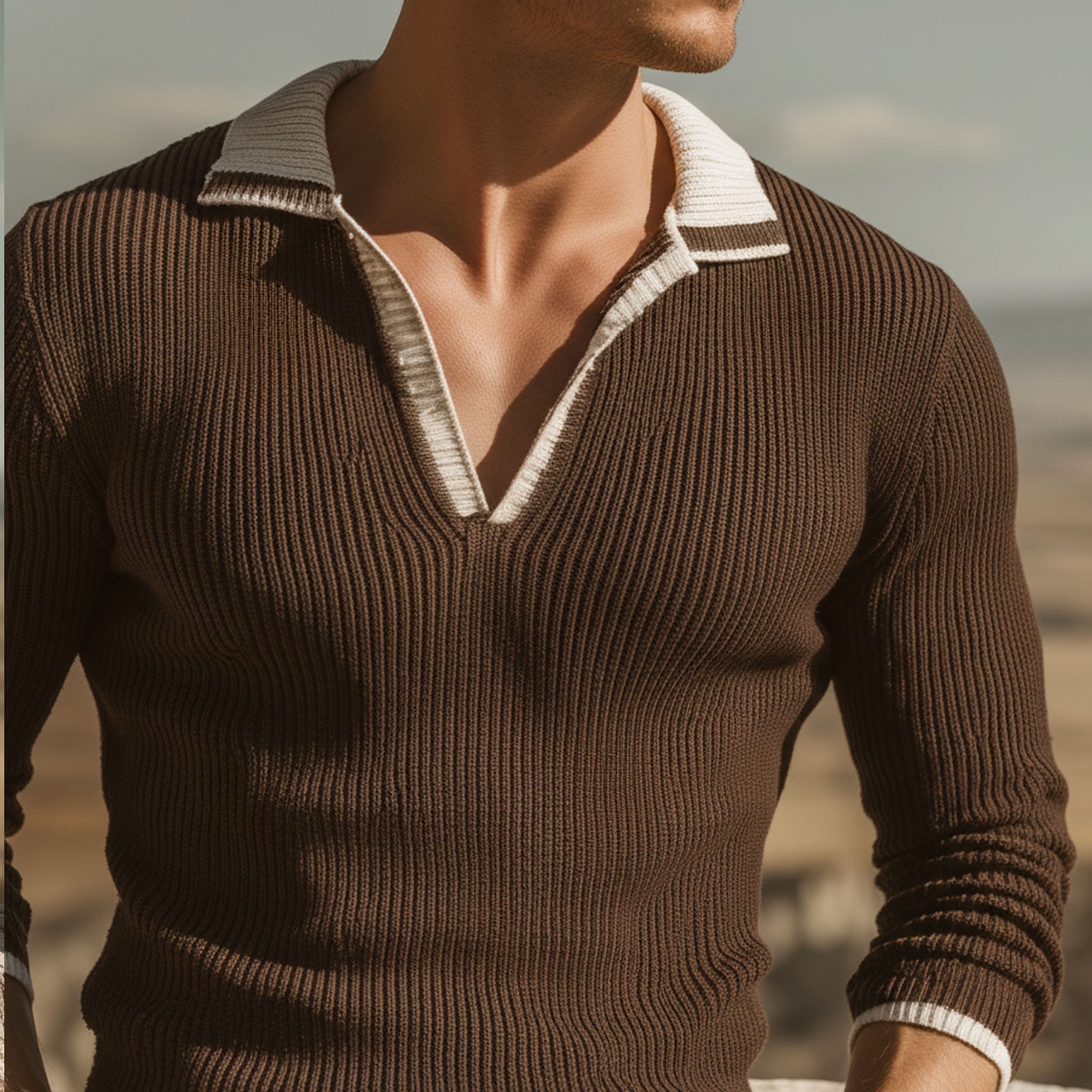 Men's Classic Casual Slim-fit Polo Neck Sweater MTA1760L4K