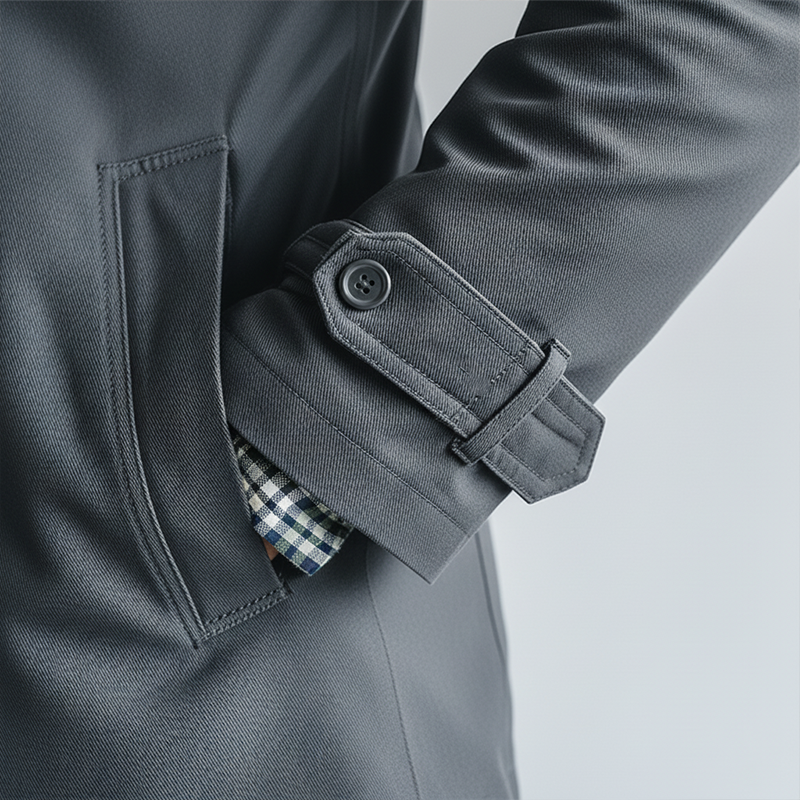 Men's Fashion Cotton Blend Double-Breasted Trench Jacket MTA1421K1P