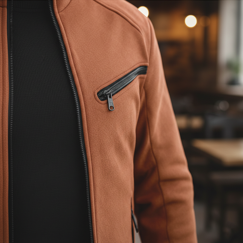 Men's Winter Fashion Faux Suede Stand Collar Zipper Jacket MTA2211J0P