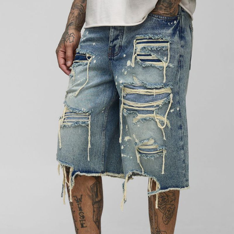 Men's Summer Fashion Casual Distressed Denim Shorts MTA1660F9U