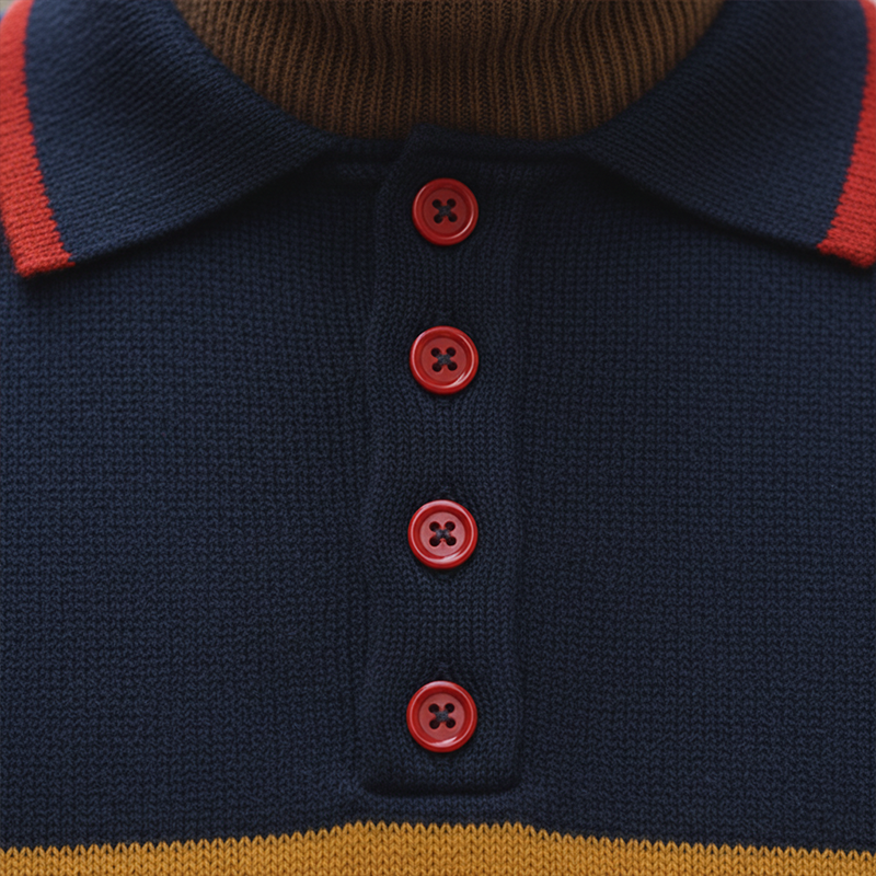 Men's Winter Fashion Cotton Yarn Knitted Polo Sweater MTA1567K7P