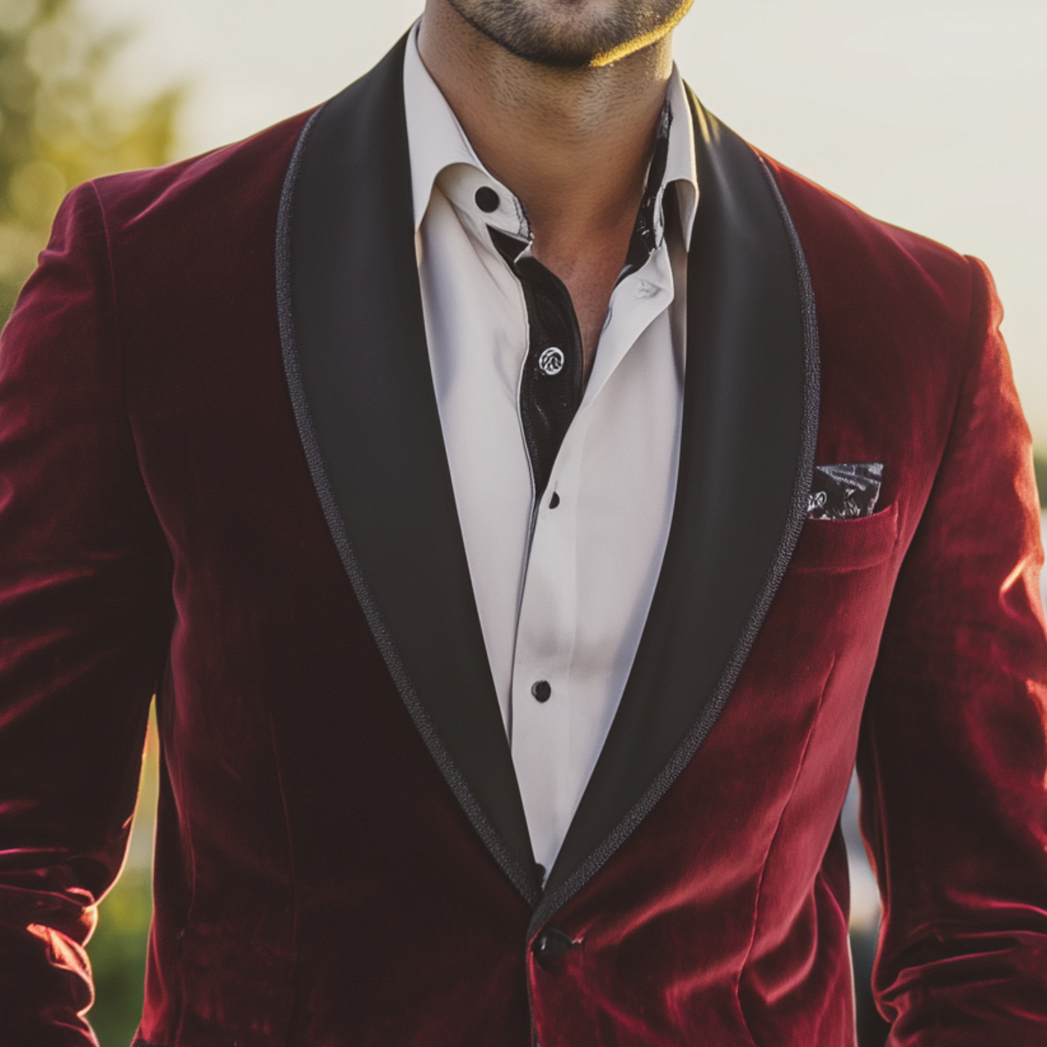 Men's Classic Retro Formal Occasion Party Satin Collar Single-breasted Slim Velvet Blazer MTA1179H3K