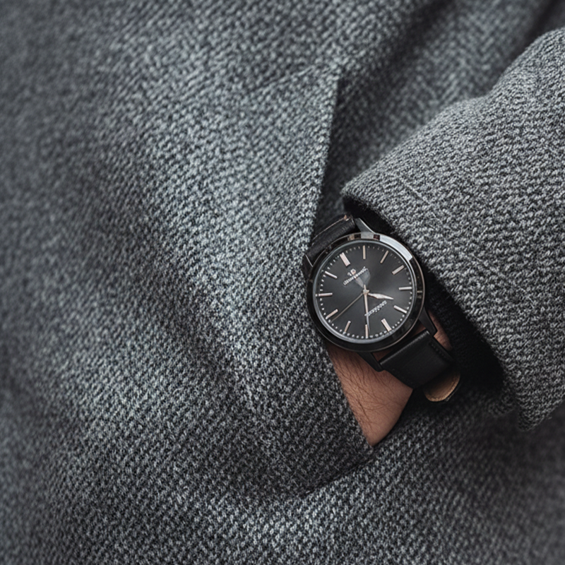 Men's Winter Retro Twill Faux Wool Button Mid-Length Coat MTA2842K1P