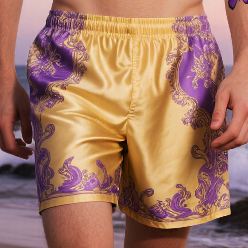 Herreshorts i retrostil med trykk i sateng MTA2214E5TO
