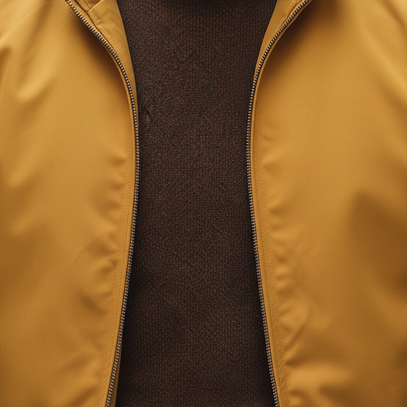 Men's Retro Cotton Blend Ribbed Zipper Jacket MTA1969K0P