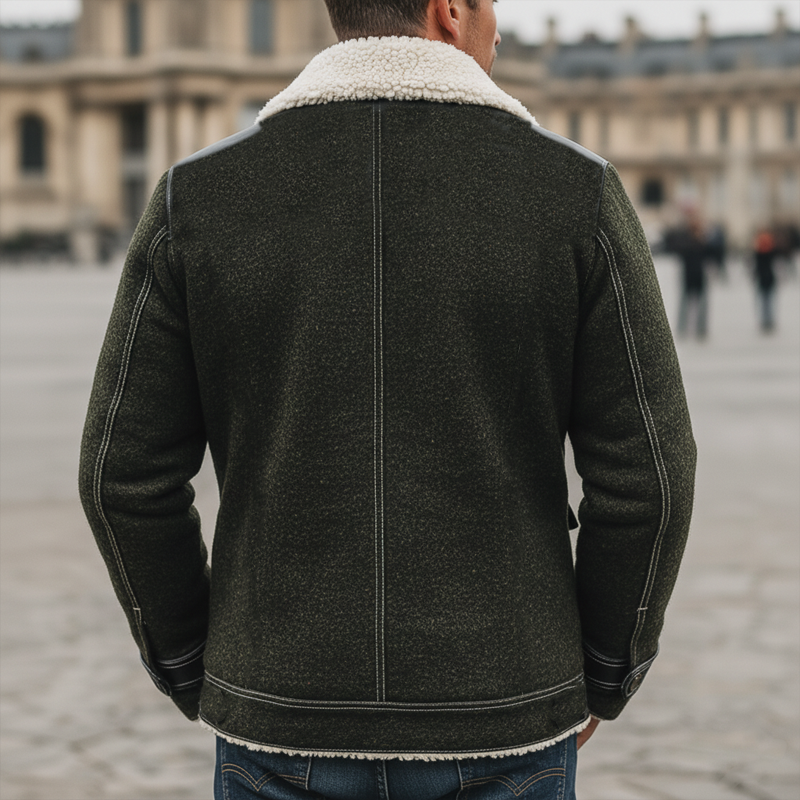 Men's Urban Warm Faux Wool And Lambskin Lining Jacket MTA2007K5U