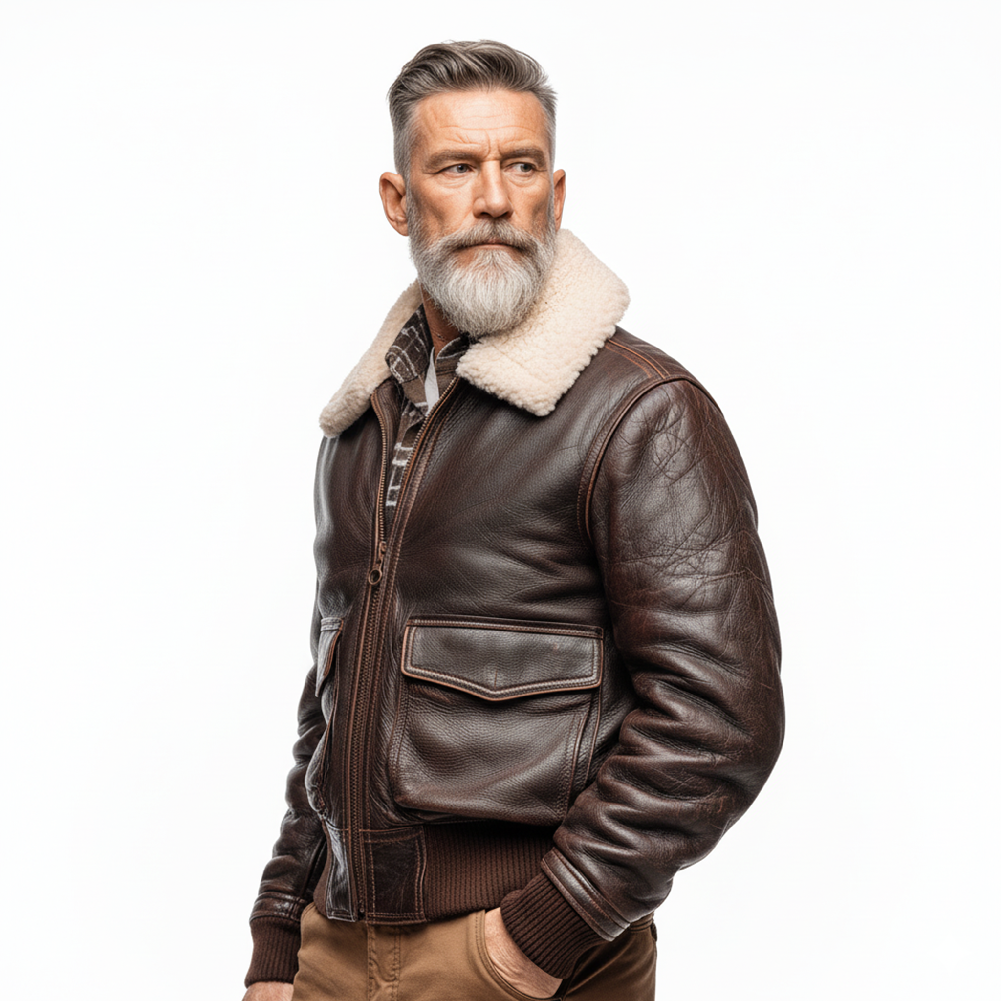 Men's Classic Retro Western Tough Style Detachable Fur Collar Zipper PU Leather Jacket MTA0901J7K