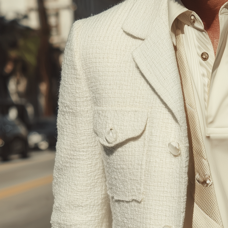 Men's Autumn And Winter Fashion Simple Textured Tweed Suit Jacket MTA0831I5P