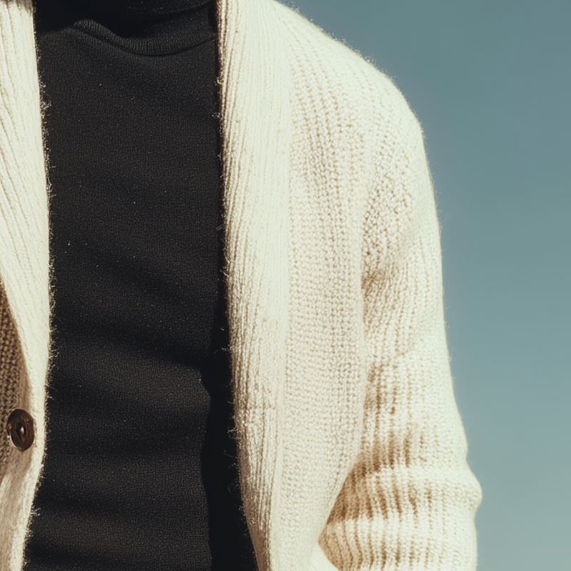 Men's Fashion Shawl Collar Knitted Solid Color Cardigan MTA1154I6P