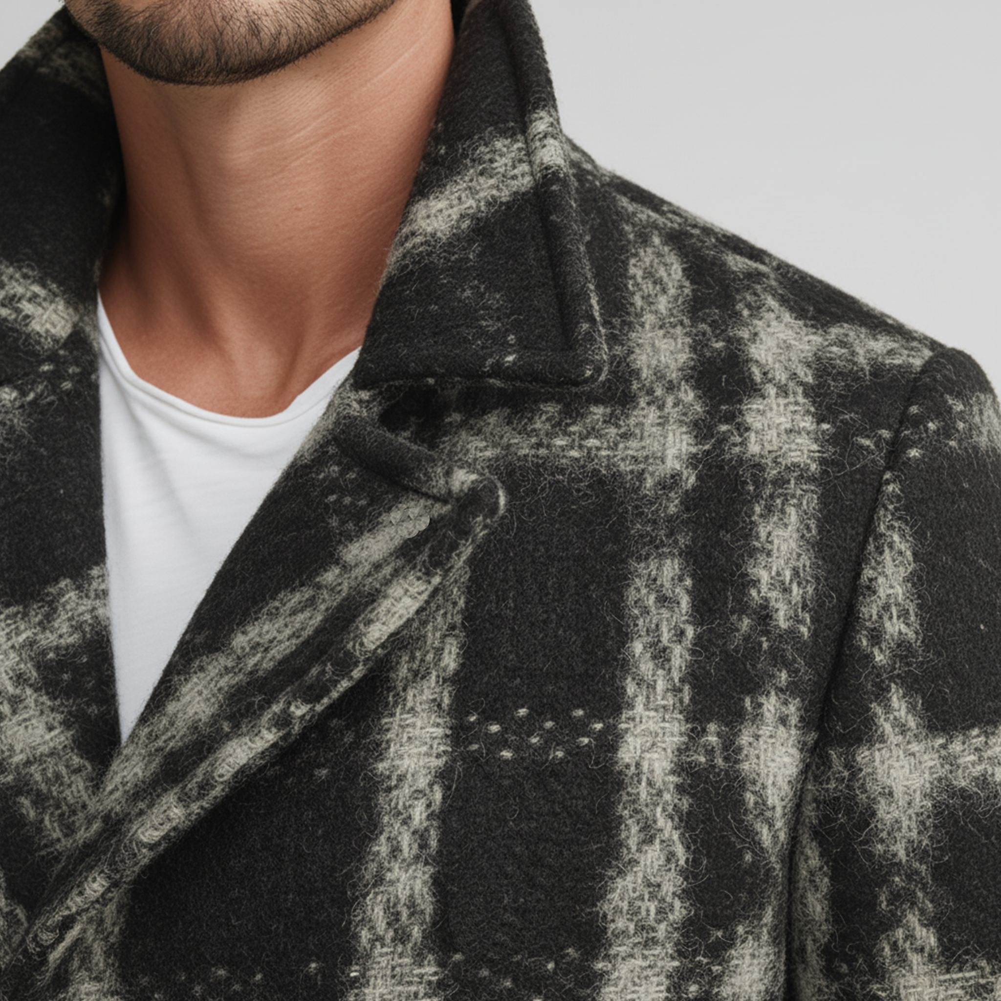 Men's Classic Casual Lapel Double-breasted Faux Woolen Jacket MTA2329I5K