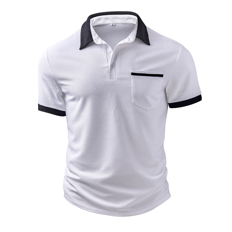 Men's Colorblock Waffle Short Sleeve Polo Shirt MTA2865G1X