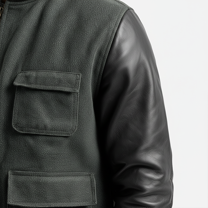 Men's Winter Retro PU Stitching Hooded Faux Leather Jacket MTA2081J6P