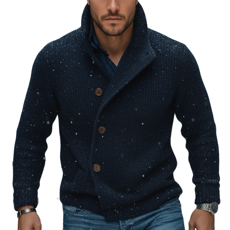 Men's Winter Vintage Cotton Knit Button-up Cardigan MTA2870K8P