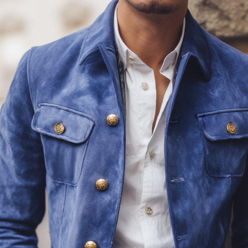 Men's Vintage Casual Suede Lapel Jacket MTA0482I6TO