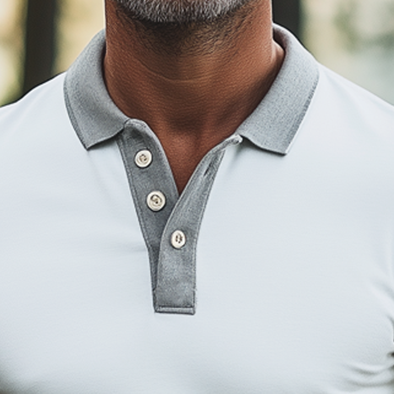 Men's Business Colorblock Polo Neck Short Sleeve T-Shirt MTA2119G4U