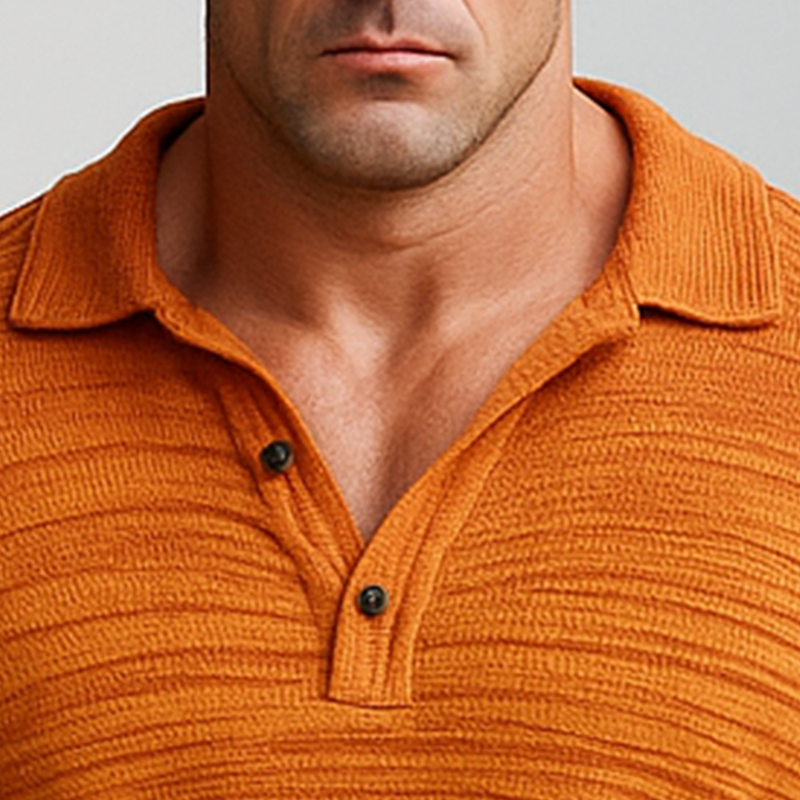 Men's Summer Fashion Knitted Thin Short Sleeve Polo Shirt MTA0880G8P