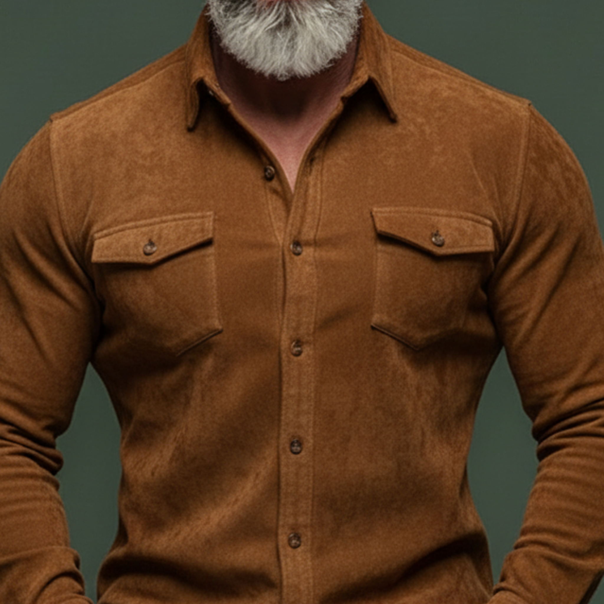 Men's Classic Casual Faux Suede Long-sleeved Shirt MTZ0595A6K