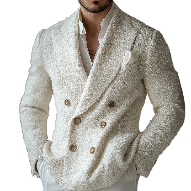 Men's Retro Casual Knit Double-Breasted Cardigan Jacket MTA3016J0TO