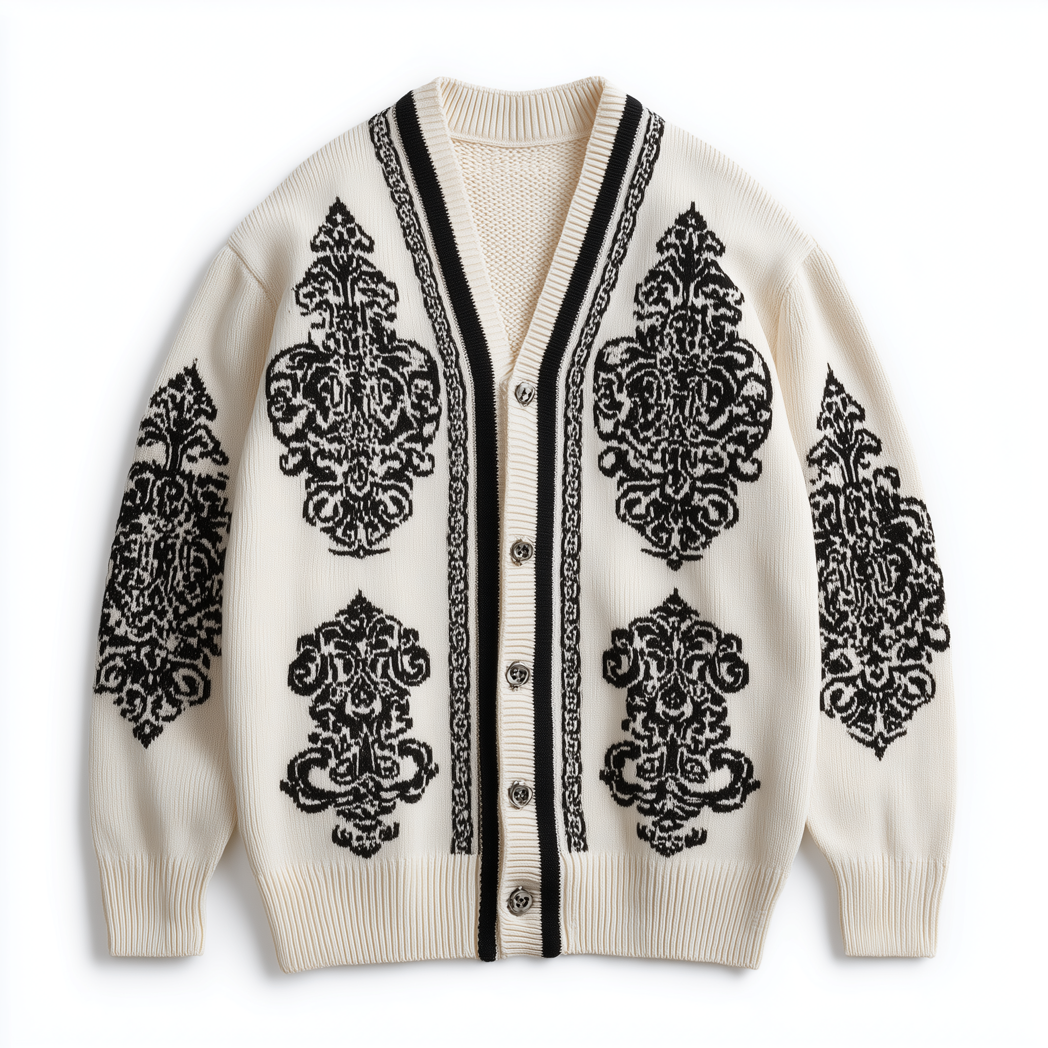 Men's Winter Fashion Exquisite Knitted Jacquard Cotton Yarn Cardigan MTA1661J4P