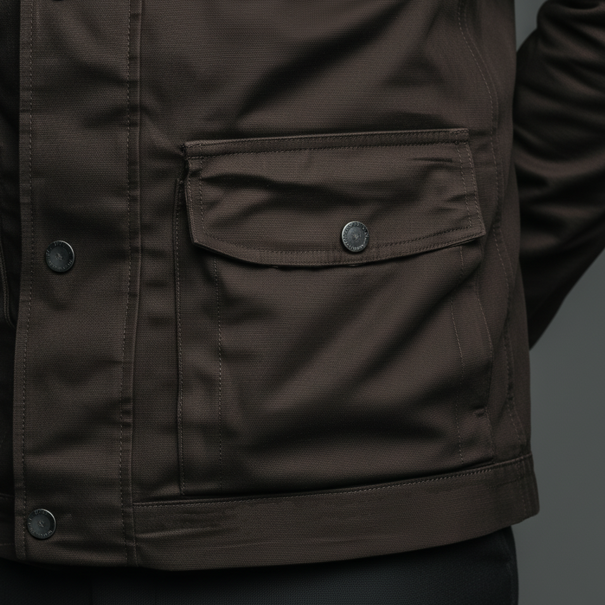 Men's Classic Casual Stand Collar Zippered Cotton Blend Multi-Pocket Jacket MTA1433J3K