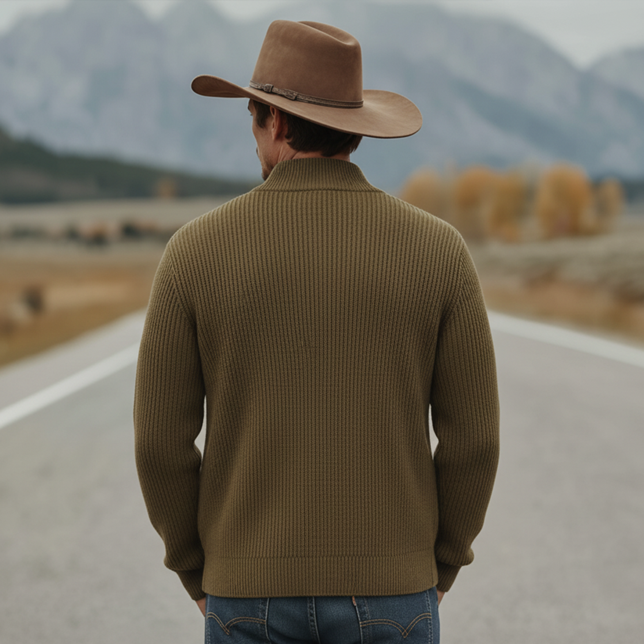 Men's Classic Casual Stand-up Collar Knit Cardigan MTA2422K3K