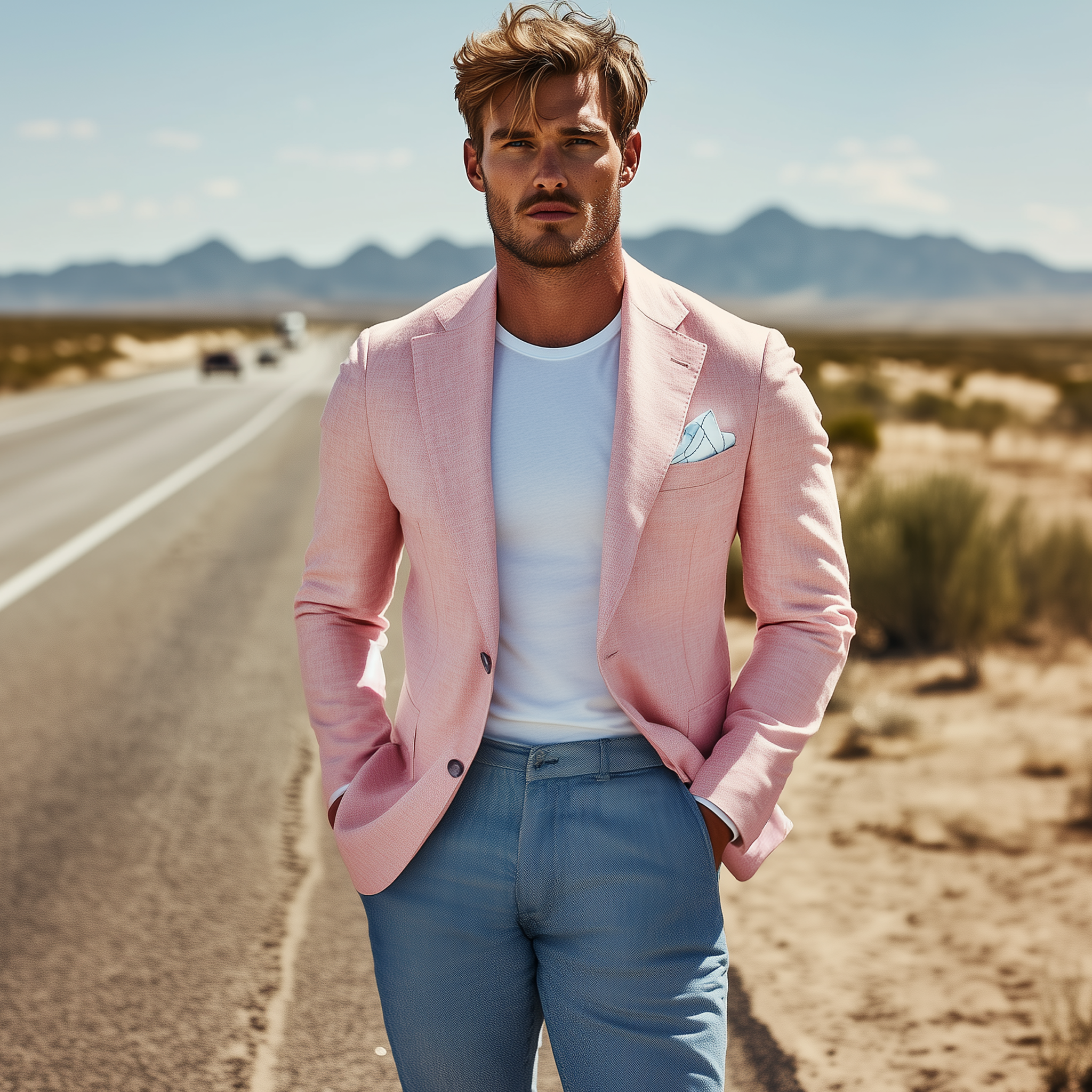Men's Classic Casual Cotton And Linen Single-breasted Slim-fit Blazer MTA1988G1K