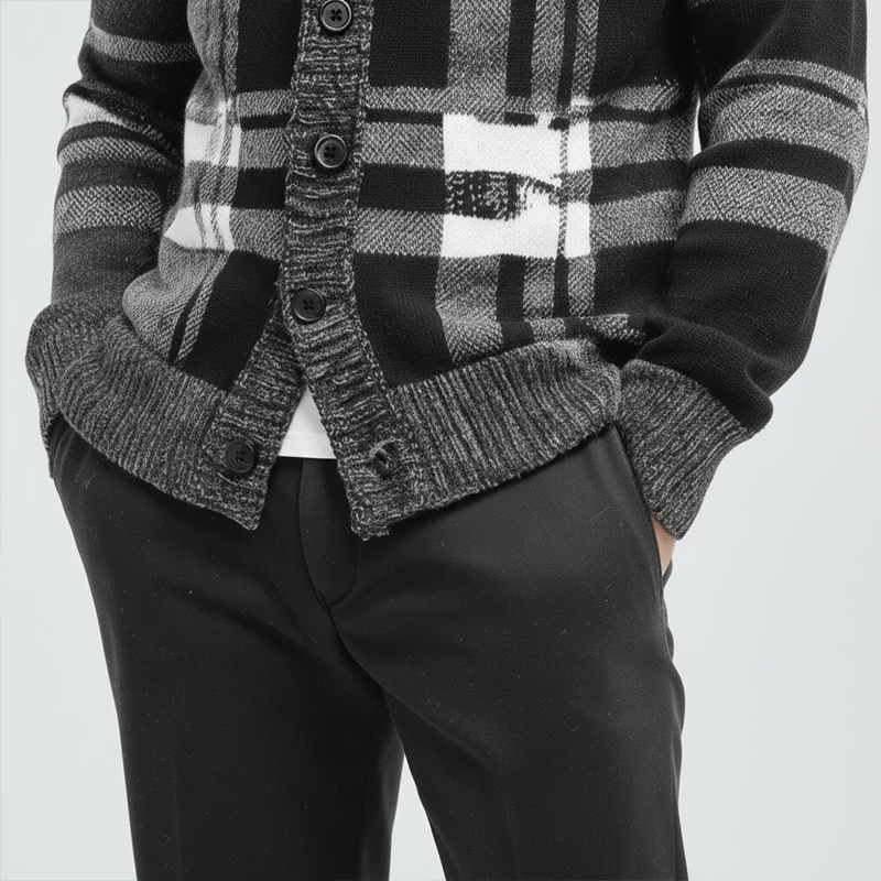 Men's Winter Simple And Elegant Button-down Cotton Knitted Cardigan MTA1645J8P