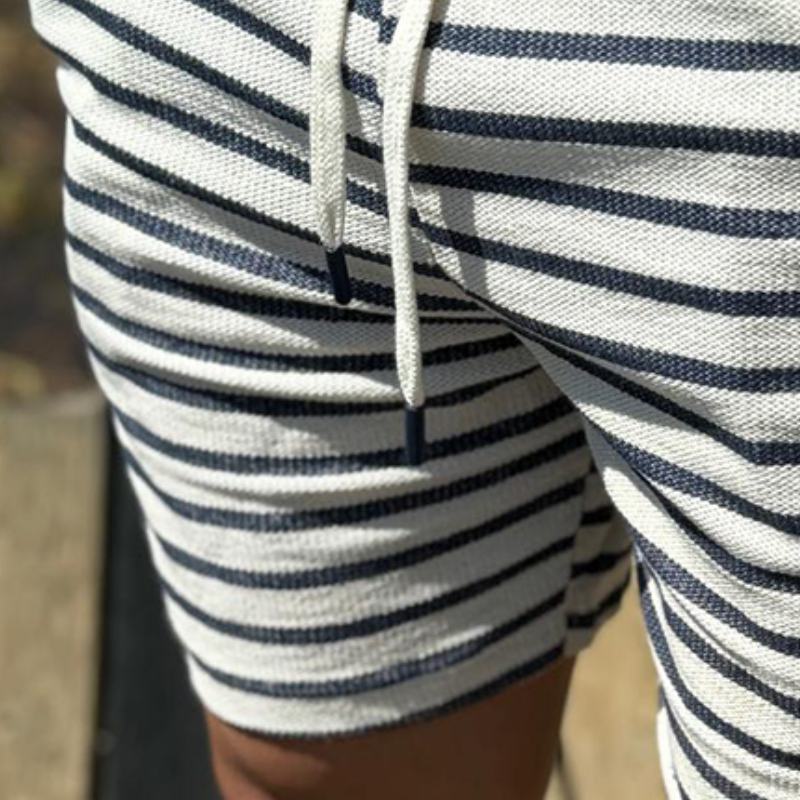 Men's Casual Sailing Stripe Drawstring Shorts MTA0431G1TO
