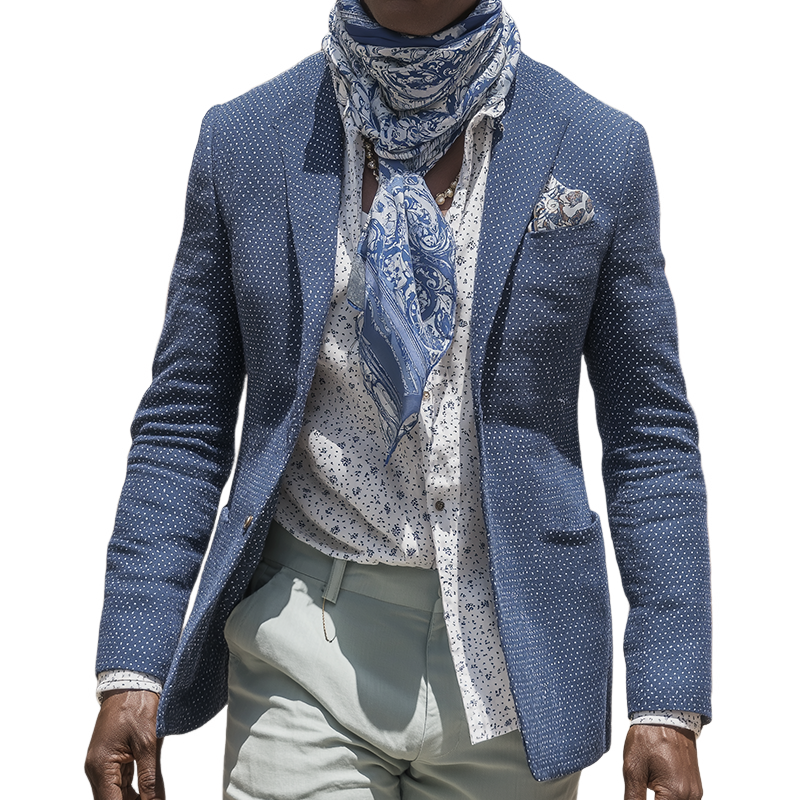 Men's Retro Casual Polka Dot Print Blazer MTA2827H9TO