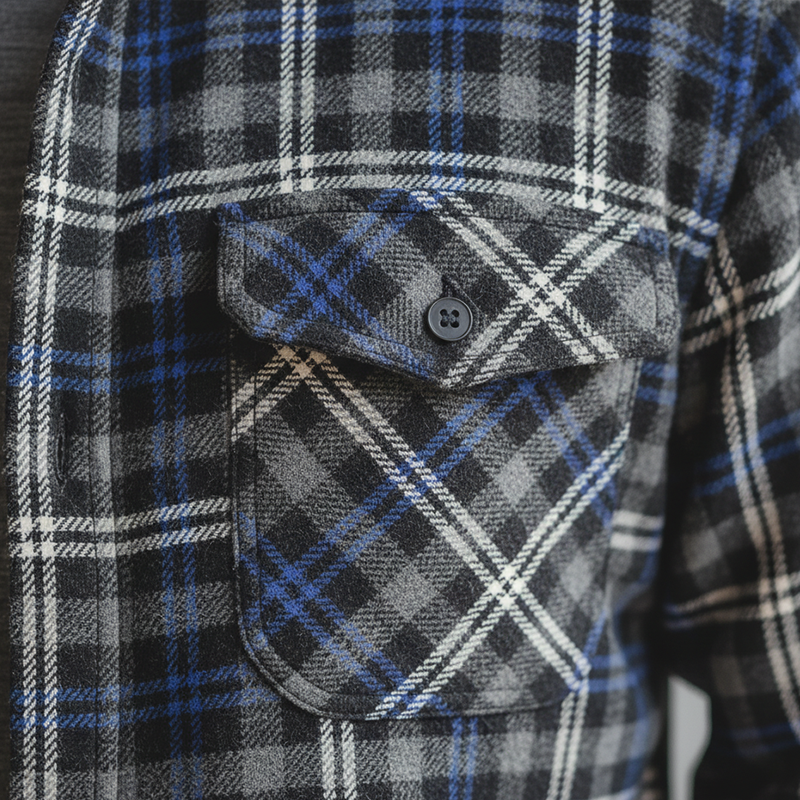 Men's Winter Retro Cotton Blend Plaid Shirt MTA1354K1P