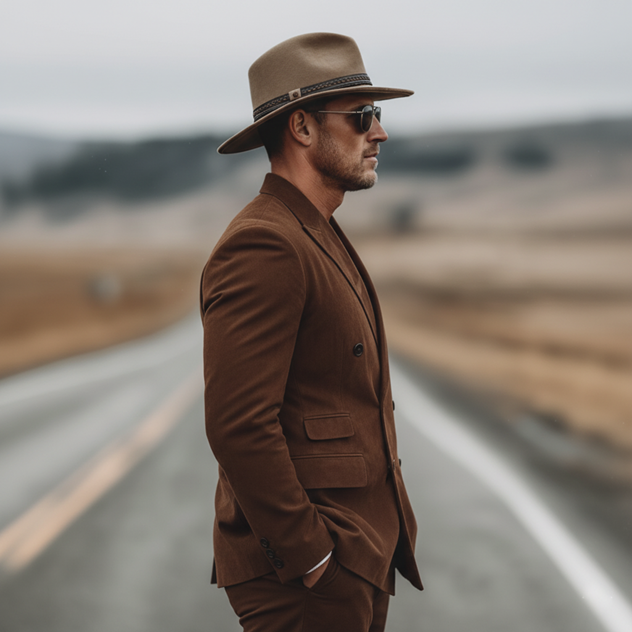 Men's Classic Vintage Double-breasted Faux Suede Blazer MTA1721L1K