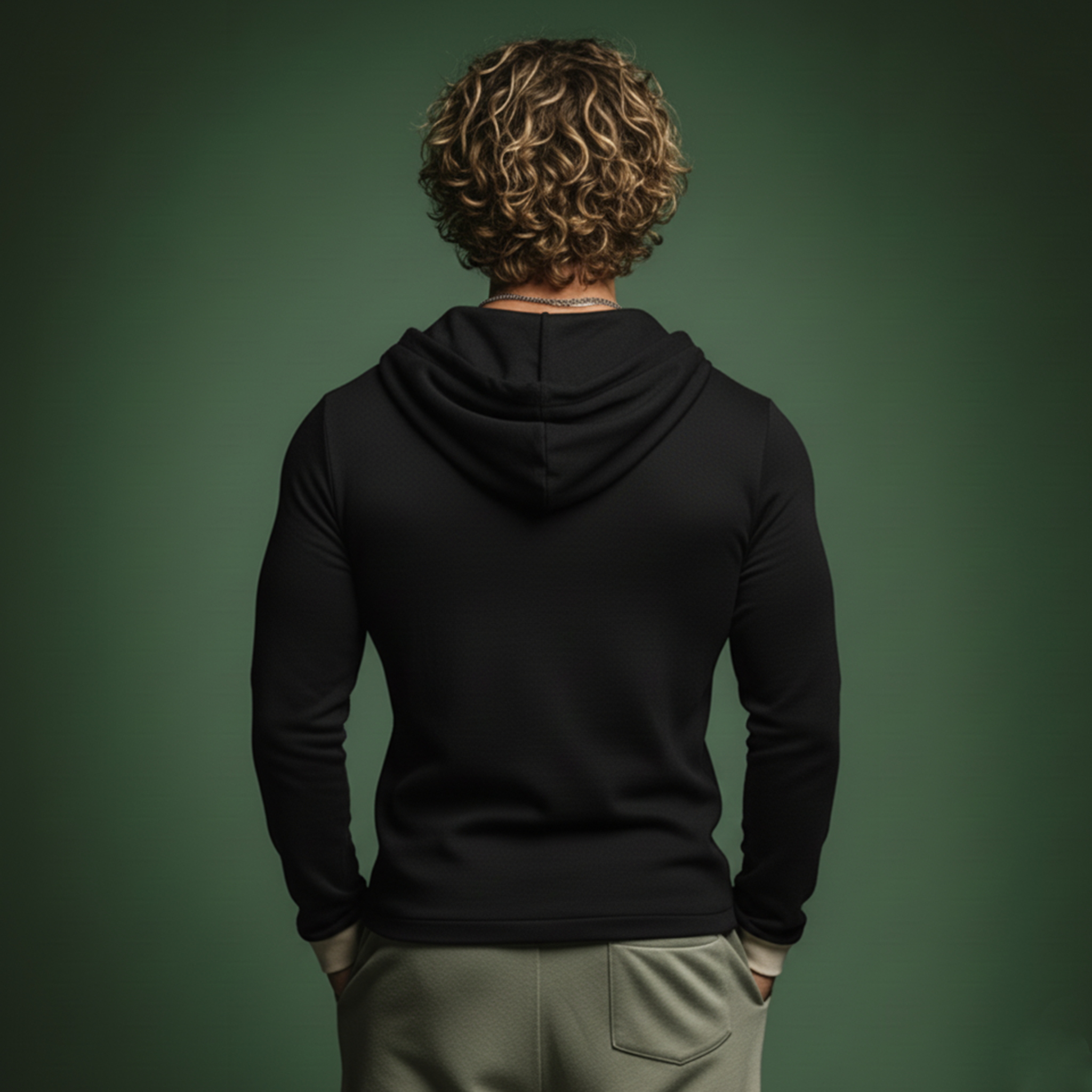 Men's Classic Casual Cotton Blend Slim Fit Hooded V-Neck Long Sleeve T-Shirt MTA2976J7K