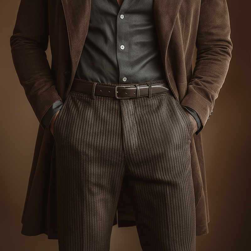 Men's Winter Vintage Faux Suede Mid-Length Coat MTA1431J5P