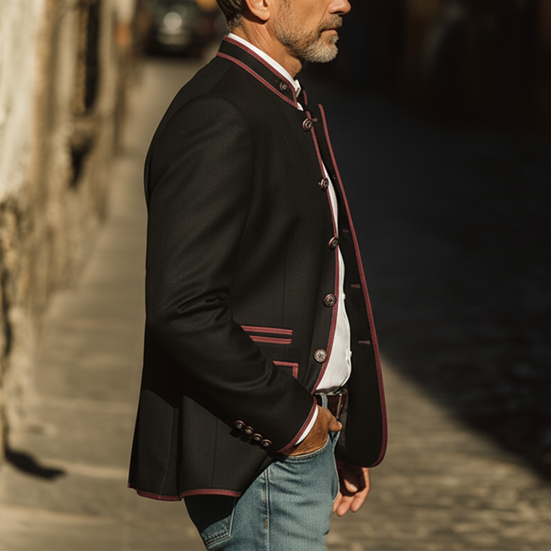 Men's Stylish Cotton-linen Blend Jacket For Autumn/winter (with Lining) MTA2302I4P