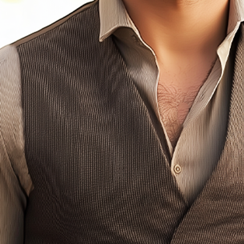 Men's Business V-Neck Striped Textured Three-Button Vest MTA2996G9U