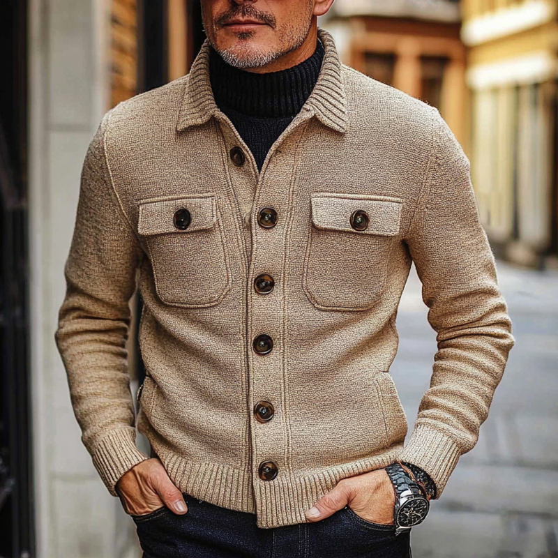 Men's Vintage Knit Lapel Cardigan MTA2648H1X
