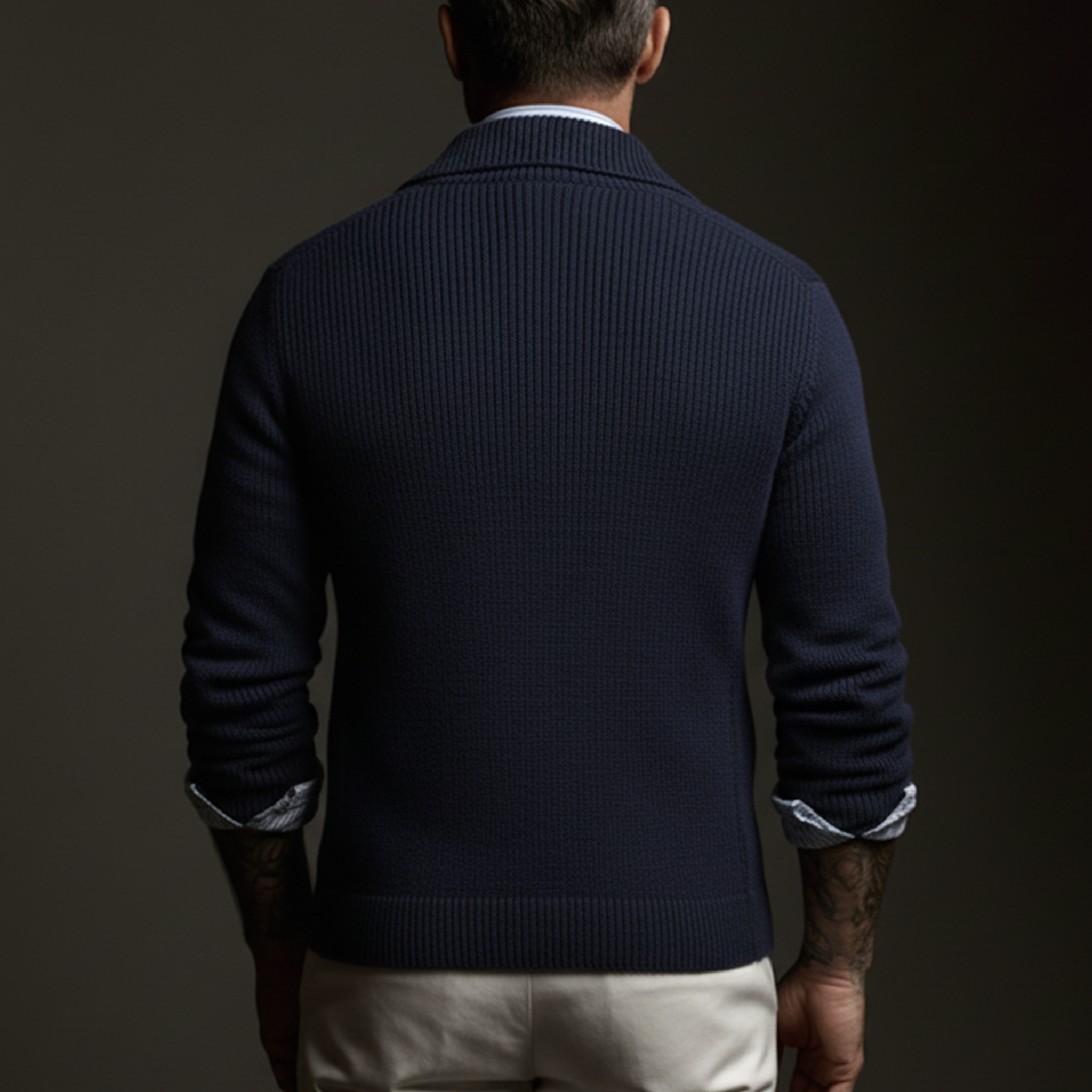 Men's Classic Business Multi-Pocket Knit Cardigan MTA1550K1K