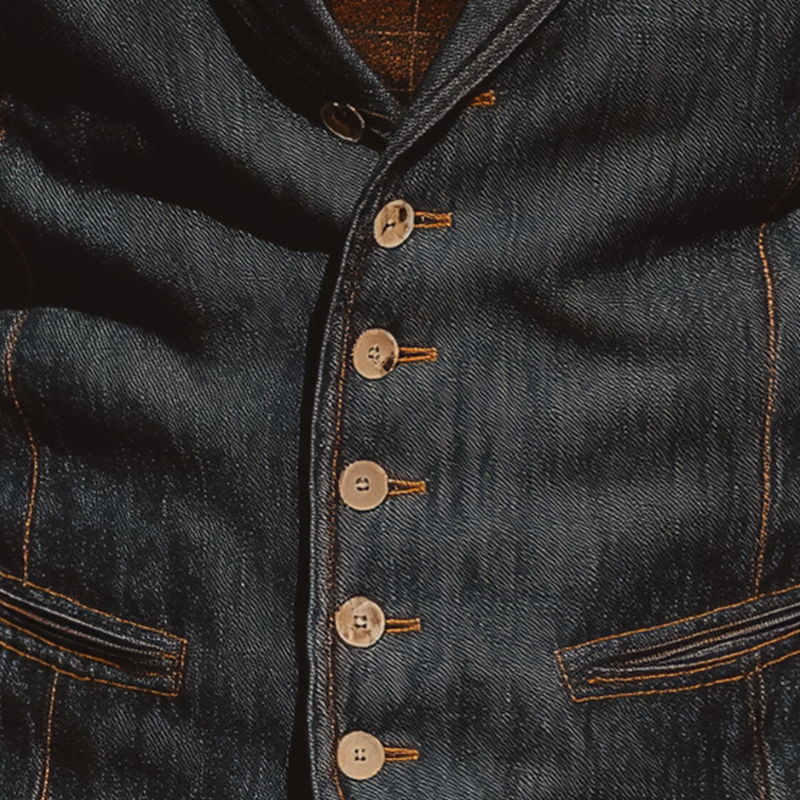 Men's Vintage Washed Distressed Denim Vest MTA0263I0P