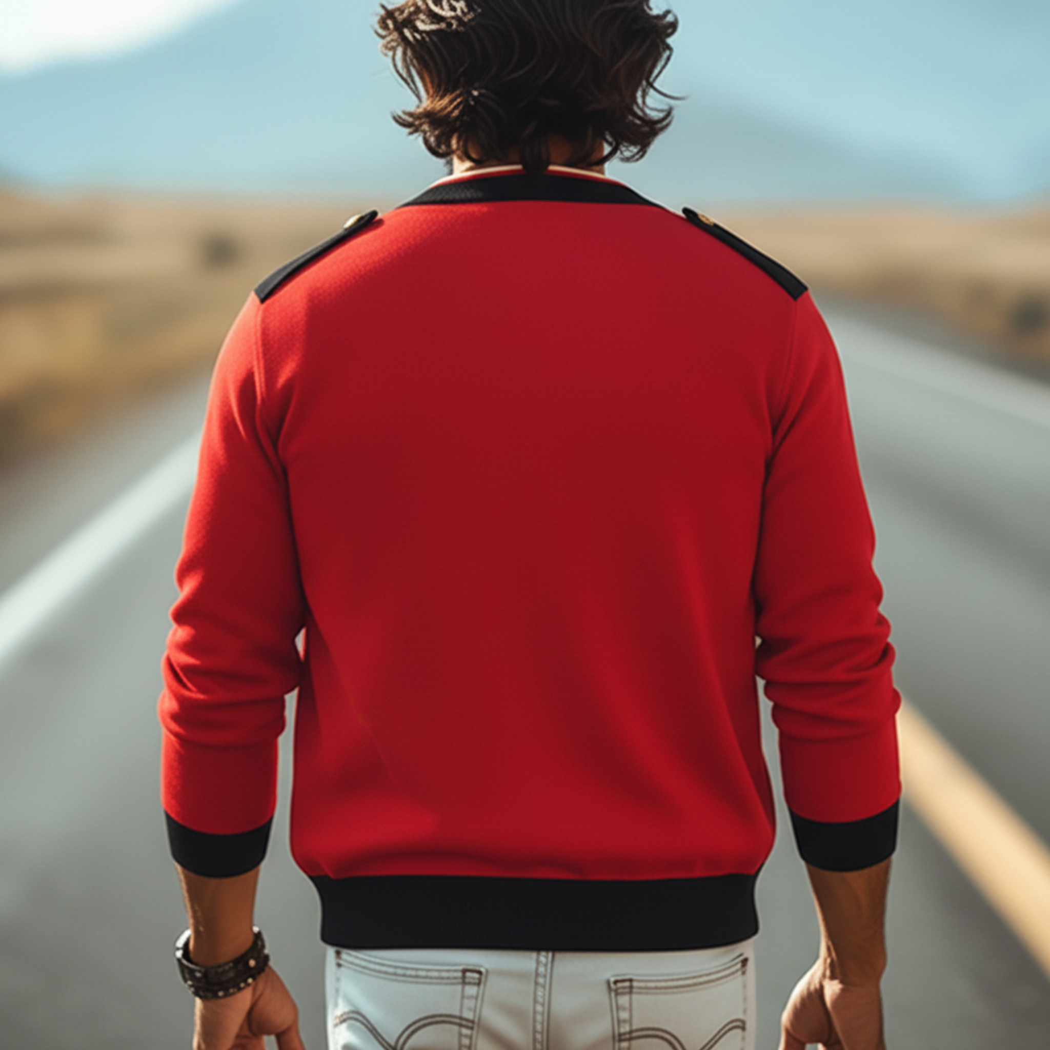 Men's Casual Western Style Epaulette Knit Cardigan MTA1573K5K