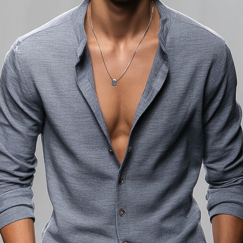 Men's Cozy Round Neck Long Sleeve Shirt MTA3052G8Z