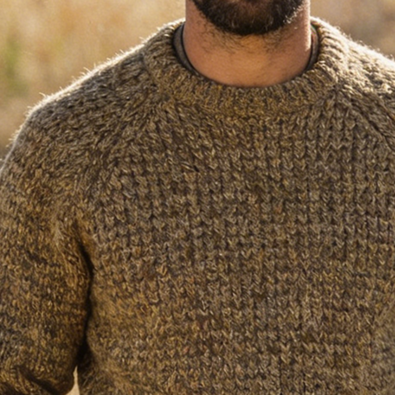 Men's Retro Casual Knit Crew Neck Sweater MTA1237L3TO