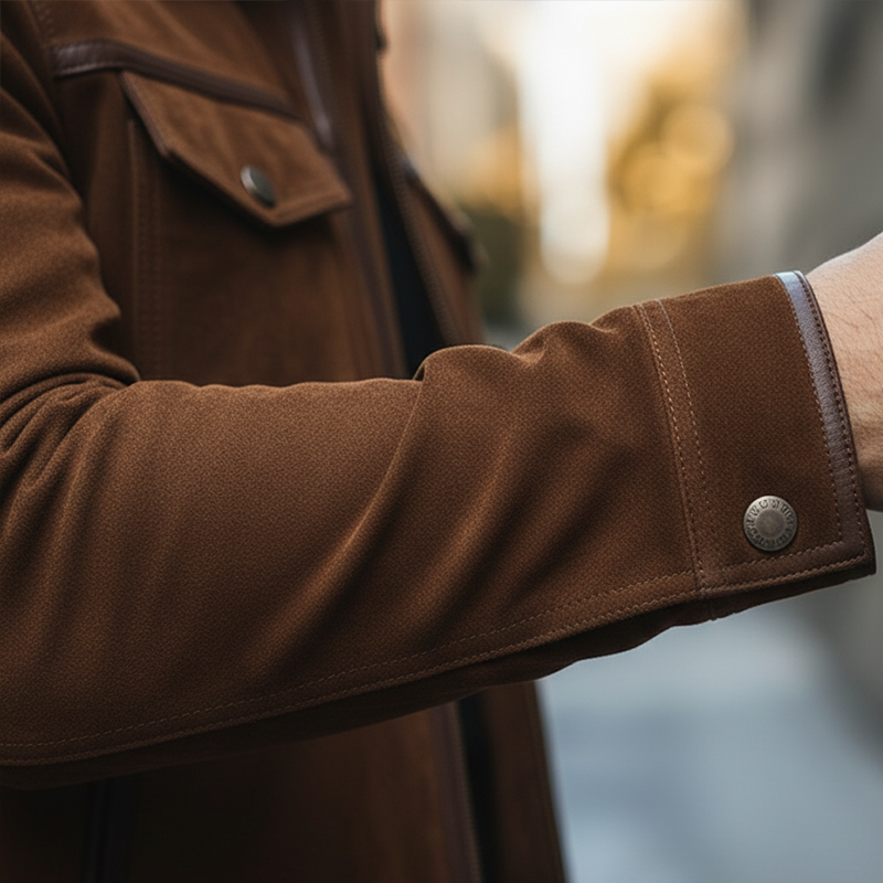 Men's Winter Vintage Faux Suede PU Leather Button-up Jacket MTA1765L1P