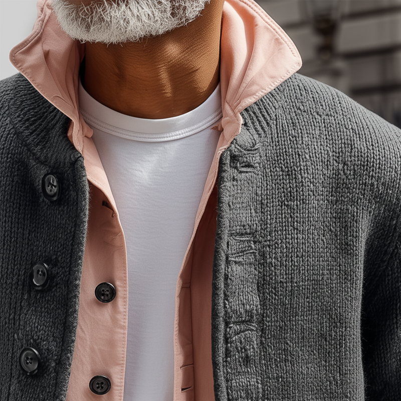 Men's Winter Vintage Cotton Knitted Loose Cardigan MTA2100J4P