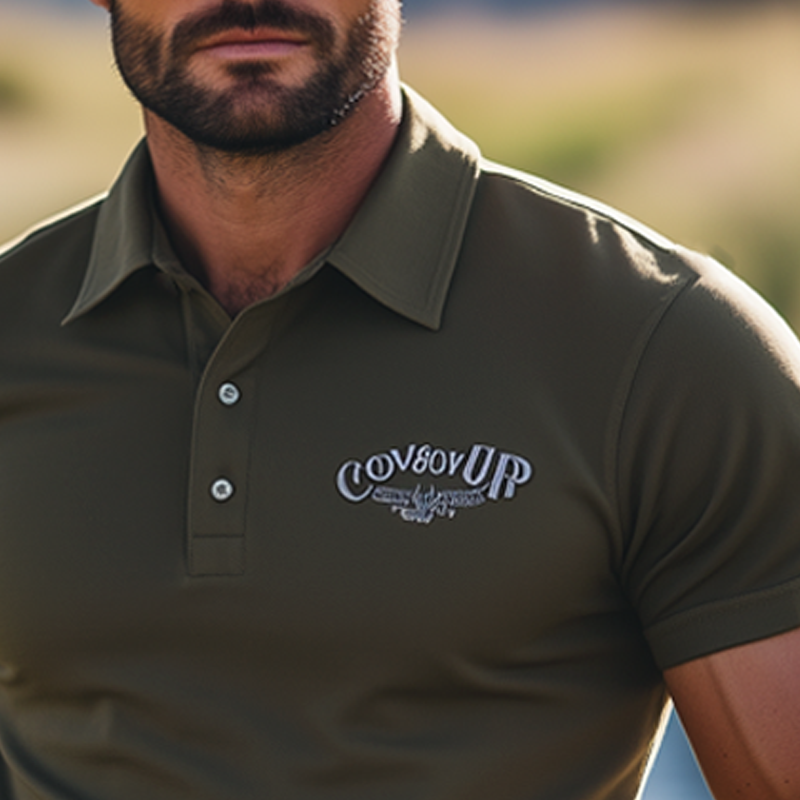 Men's Summer Business Classic Embroidery Polo Neck T-Shirt MTA2660F3U