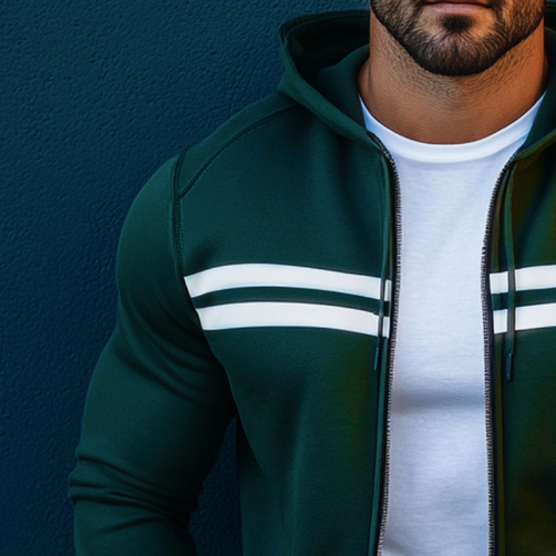 Giacca con cappuccio sportiva colorblock casual retrò da uomo 35309110TO