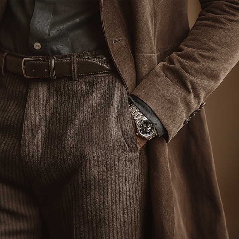 Men's Winter Vintage Faux Suede Mid-Length Coat MTA1431J5P